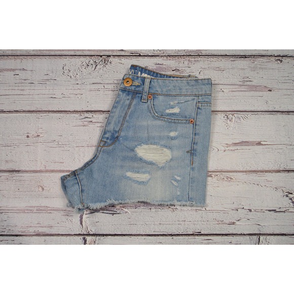 Bethany Mota Women's Juniors High Rise Jean Shorts Distressed Size 2 Pre-Owned - Picture 12 of 12